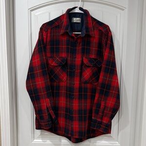 EUC Vintage Red and Navy Wool Plaid Men's Shirt